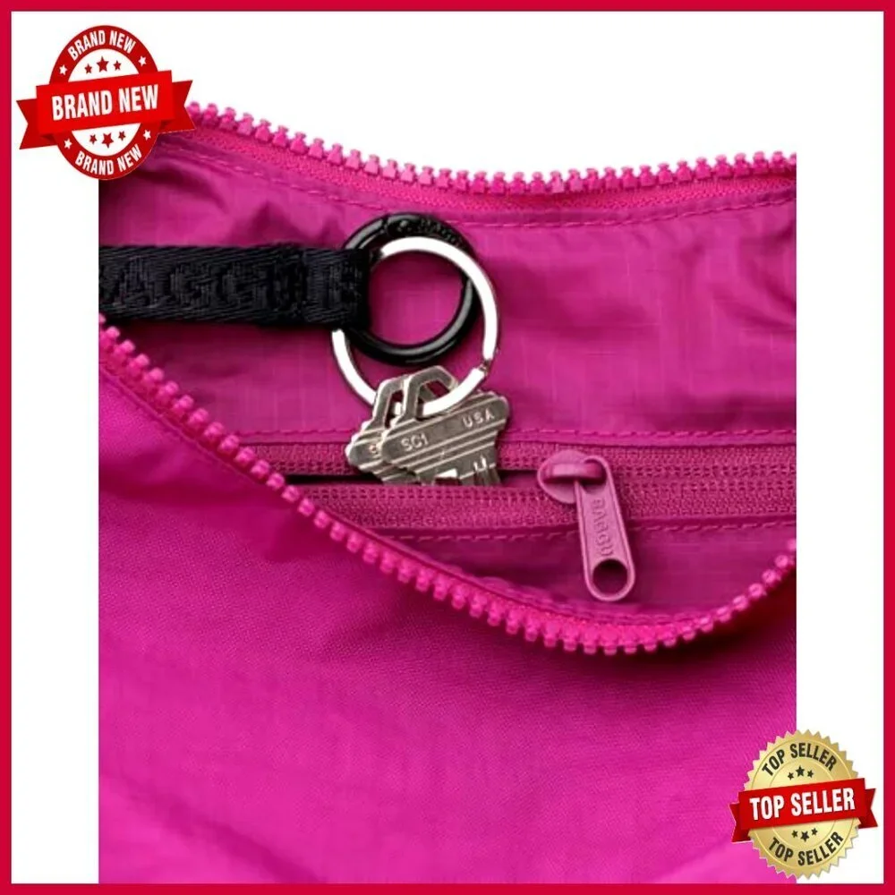 Small Nylon Crossbody Bag with Adjustable Strap and Interior Pocket